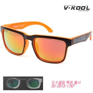 [브이쿨] V.KOOL 스포츠 선글라스 VK-1995-2 블랙 오렌지(1EA) / 낚시, 골프, 캠핑, 야외활동에 적합(도수클립포함)